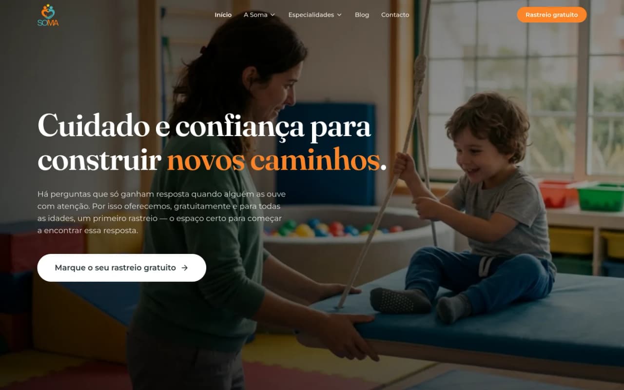 Soma Terapias — screenshot of the site built by Privum
