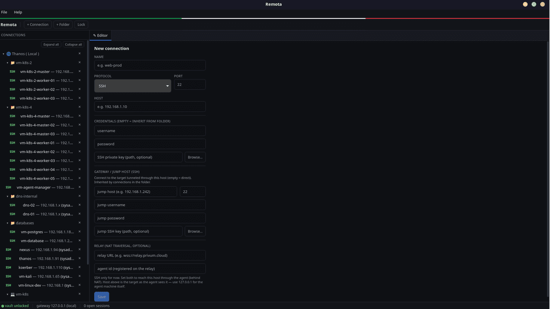 Connections dashboard