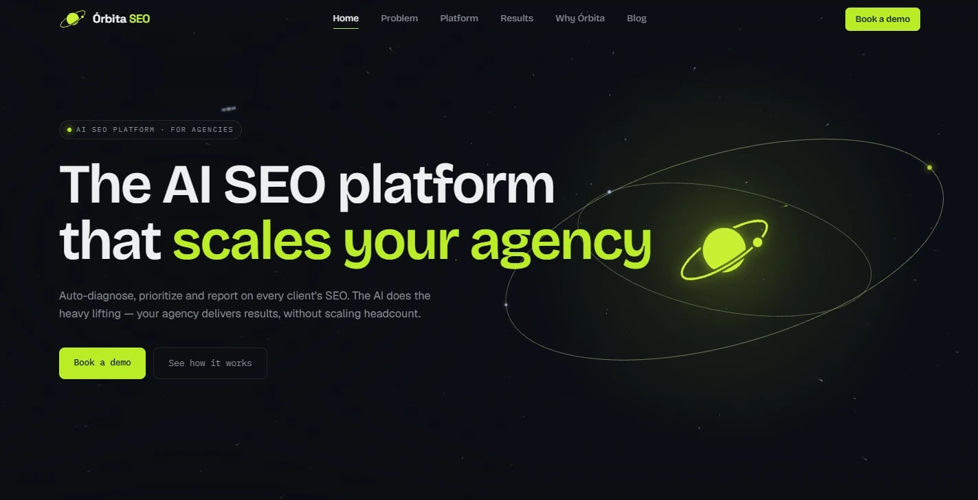 Orbita SEO — captura de pantalla del sitio creado por Privum