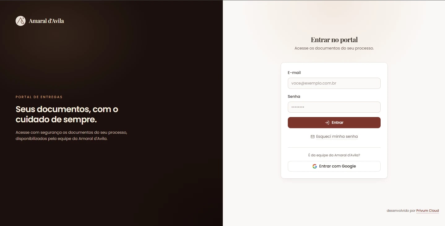 Relay — captura de pantalla del sitio creado por Privum