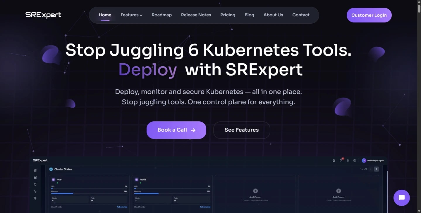 SRExpert — captura de pantalla del sitio creado por Privum